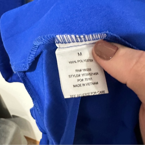 Lucky Brand Women’s Royal Blue V-Neck Long Sleeve Boho Silky Peasant Dress - Picture 10 of 10